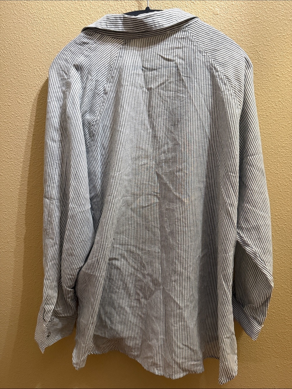 Final Touch Women's Striped Button-Down Shirt — White and Gray - Picture 4 of 4